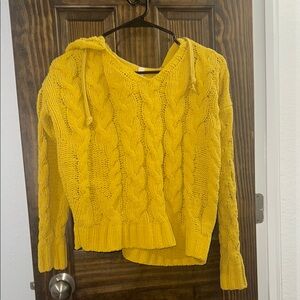 Yellow Cable Knit Women's Sweater